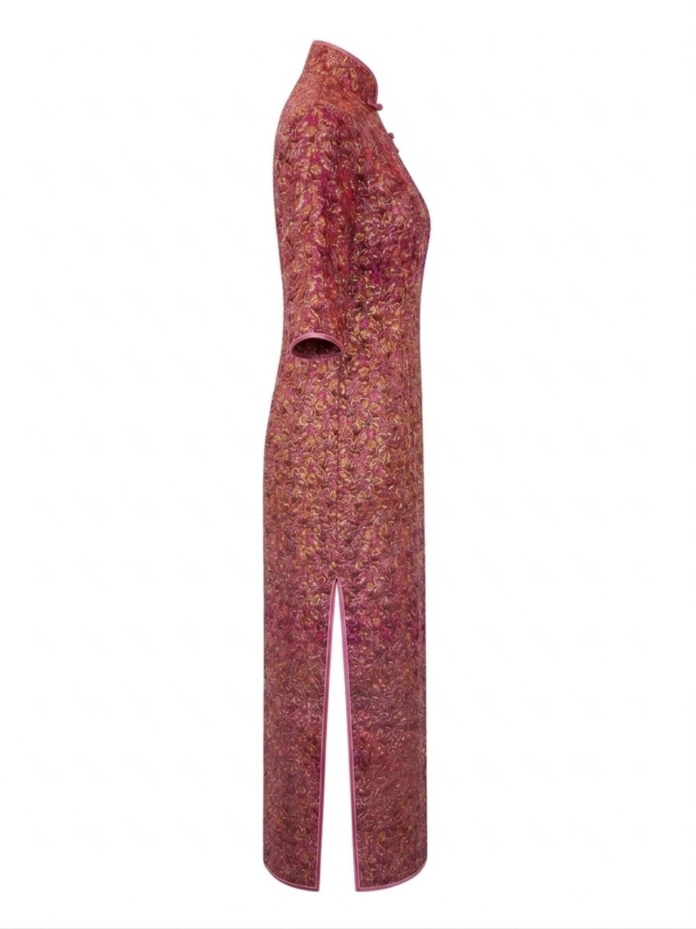Cheongsam Qipao Classic Retro Glam Brocade Metallic Maximalist Formal Dress XL - Picture 4 of 13